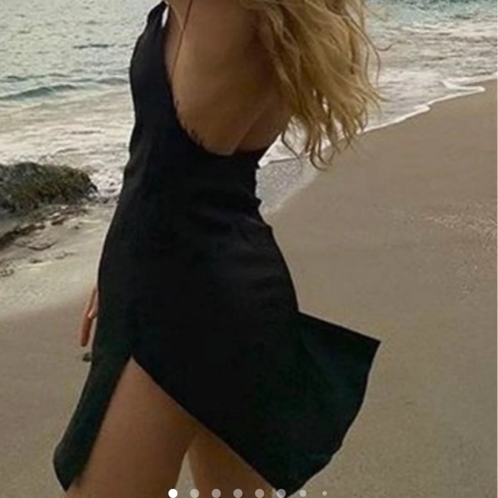 Cowl neck low back dress